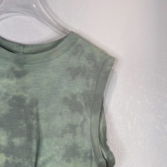 LNA Womens Garçon Tank Top Size Medium Green Tie Dye Sleeveless Crewneck Cropped - Picture 3 of 11